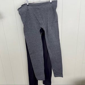 Bundle of Grey Pink Rose Fleece Leggings
